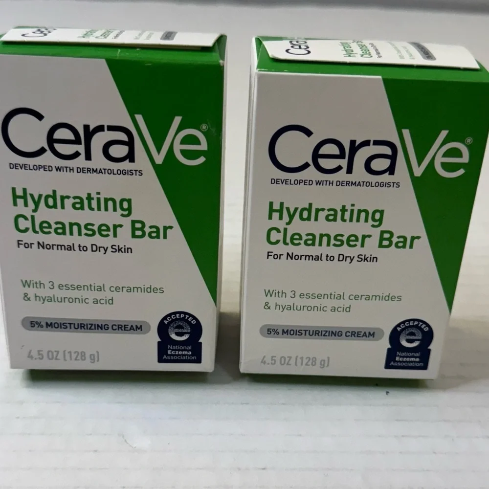Cerave Hydrating Cleanser Cleansing Bars 4.5 oz Each Normal To Dry Skin Lot of 2